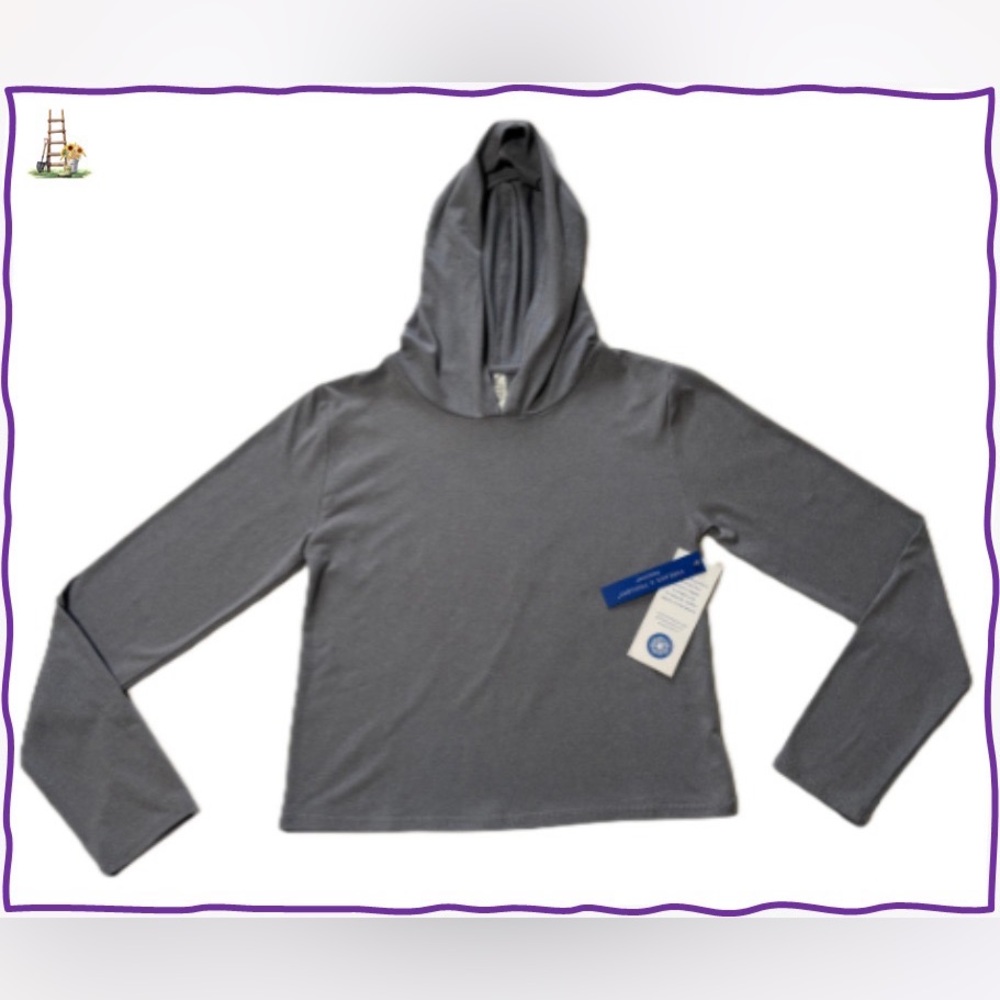 NWT-Threads 4 Thought Slate Blue Lightweight Hooded Long Sleeve Top